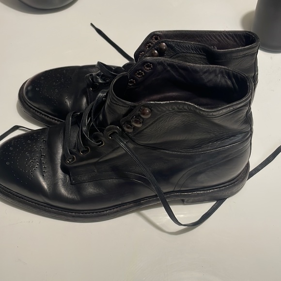 Dolce & Gabbana Black Leather Captoe Lace up Boots Men - Picture 3 of 4